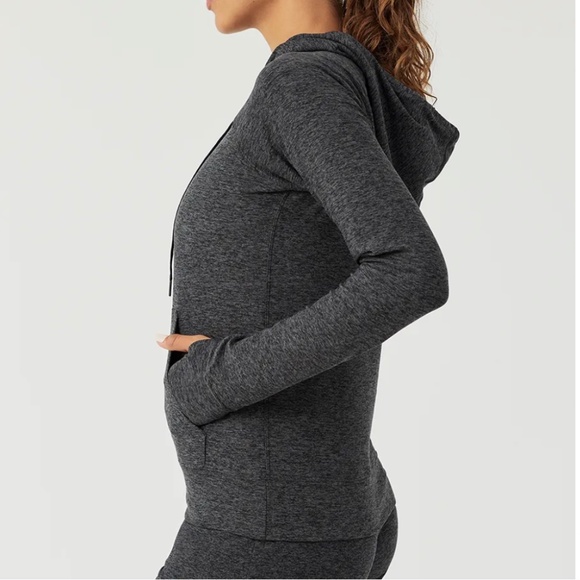 Outdoor Voices All Day CloudKnit Hoodie M charcoal loungewear with thumb holes - Picture 2 of 9